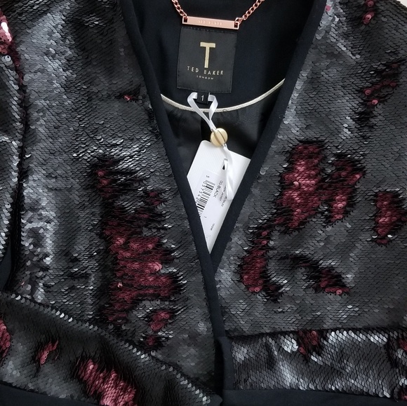 🍒NWT🍒 TED BAKER ZALEE SEQUIN JACKET - Picture 2 of 8